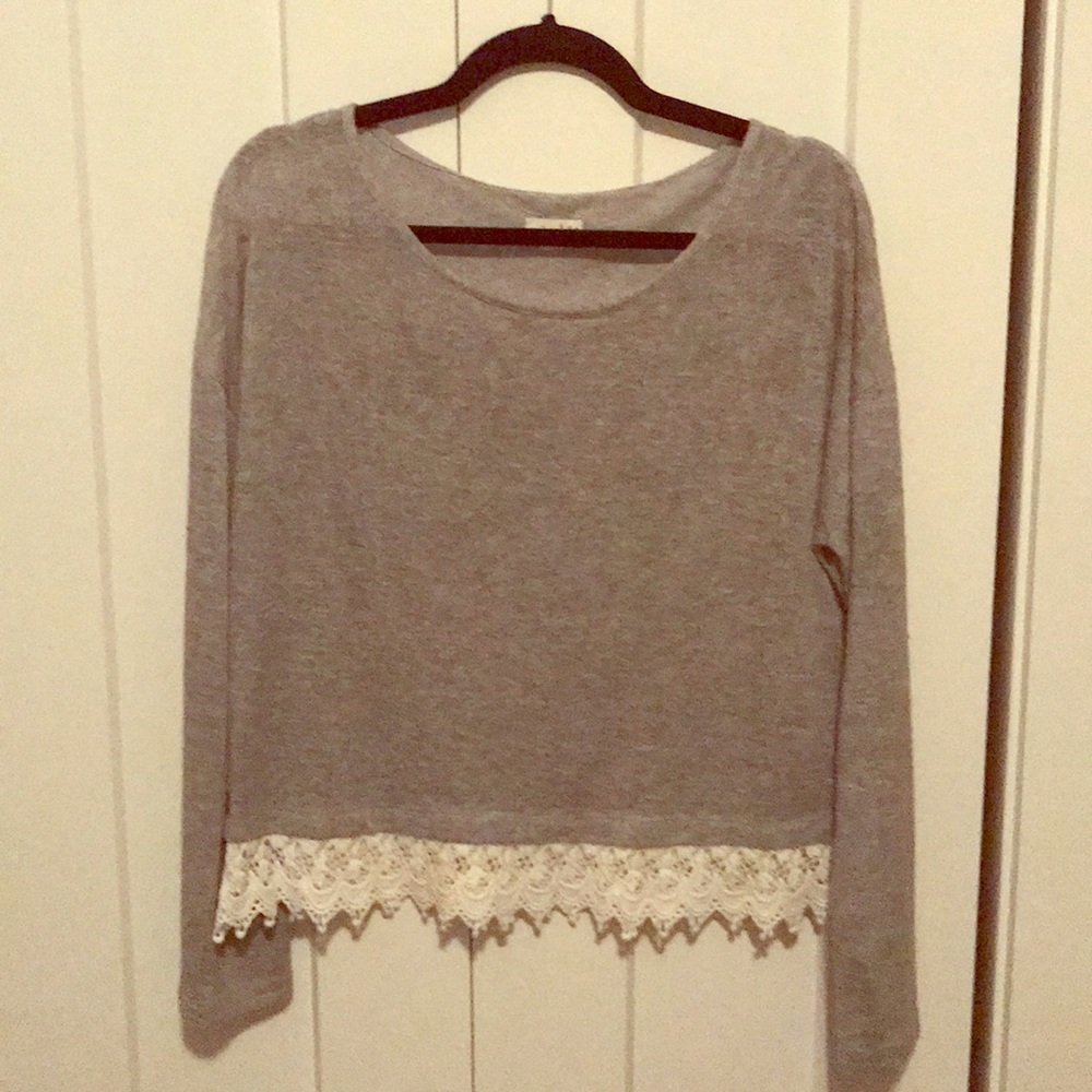 Maison Jules grey light weight sweater top